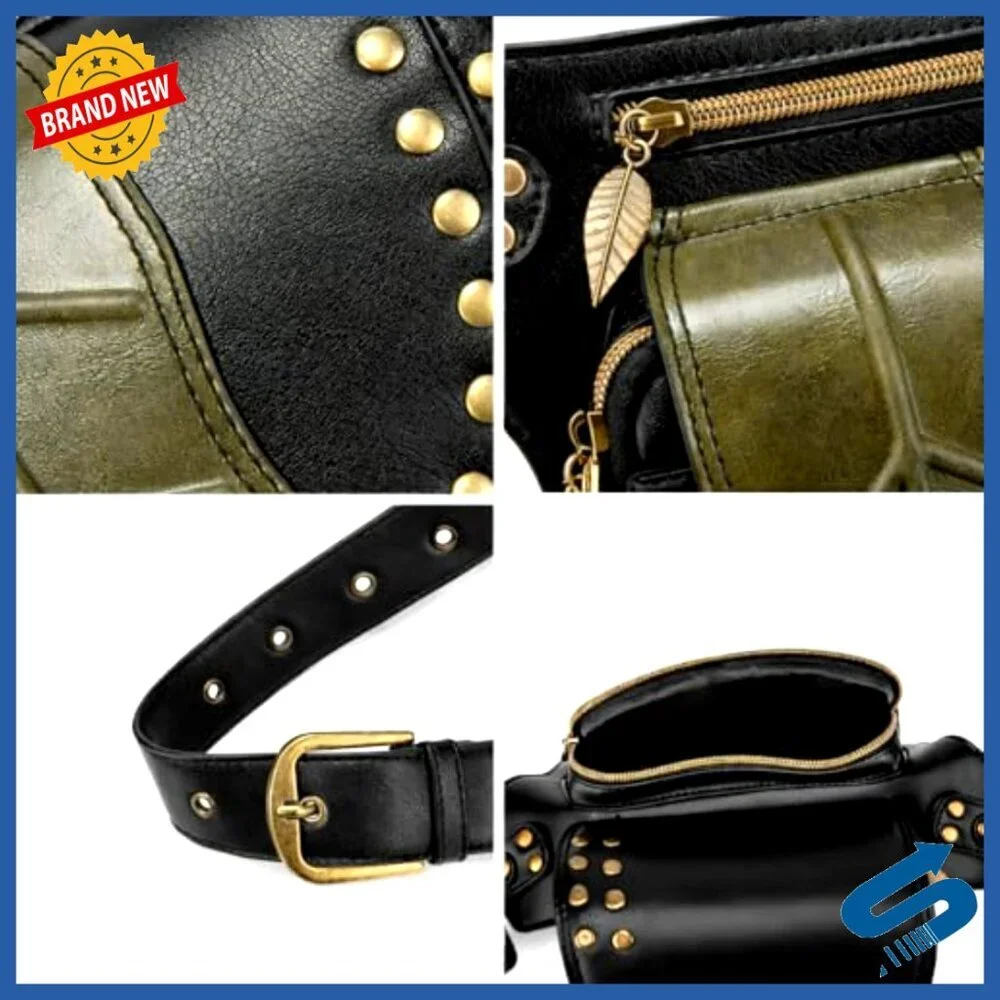 PU Leather Crossbody Waist Bag, Adjustable Strap, Slim Lightweight Daily